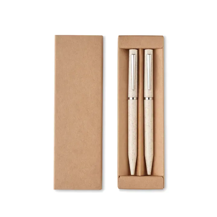 Wheat straw/ABS twist pen set - MO2448 (MOCN#13)